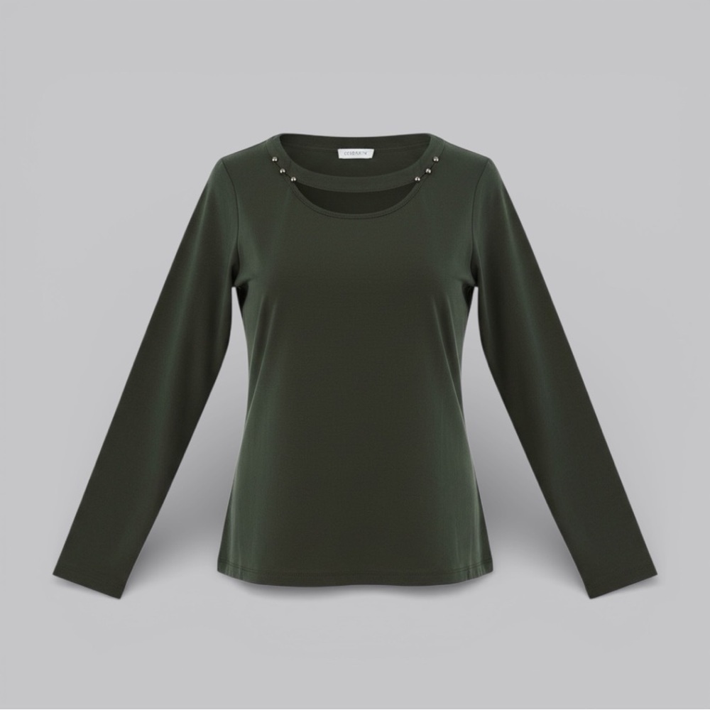 Elegant Green Long Sleeve Top